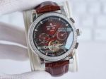 Copy Patek Philippe Complications Brown Gradient Dial Diamond Bezel Silver Case Watch